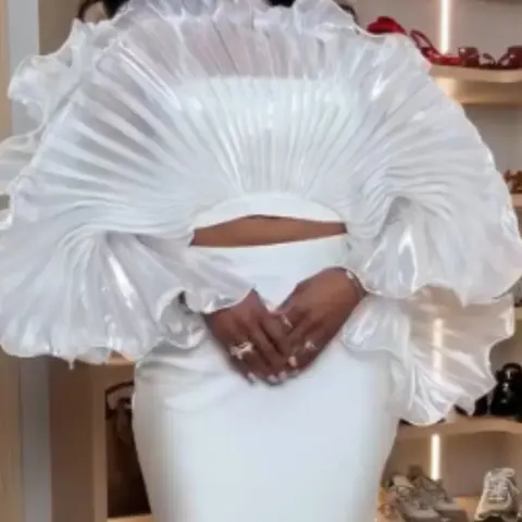 Sexy Transparent Ruffle Hem Long Sleeve Top, Babydoll Tops, Blouses Shirts Tops, Layered Design Short Outerwear, Trendy Street Style Fashion Piece for Women
