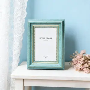 European Vintage Turquoise 10-Inch Frame, Luxurious Trim, Perfect Christmas Gift, Elegant Photo Frame for Home Decor