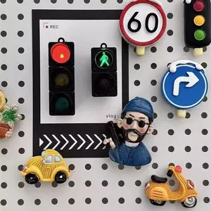 Glowing Magnetic Fridge Stickers Light Traffic Light Luminous Light Box Creative Refrigerator Sticker Magnets Home Decor Gifts