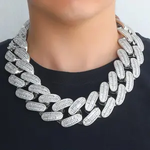 [ICE HUE] Unisex 18K Gold Vacuum Plated Copper Big Cuban Necklace - 40mm 5A+ Sri Lanka Zircon, Miami Italy Mexico & Micro Inspired, Hip Hop Cuban Iced Out Large Oversized Rhinestone Styles, Daily Wear Gift Idea, Hip Hop Necklaces, Cuban Style Necklaces