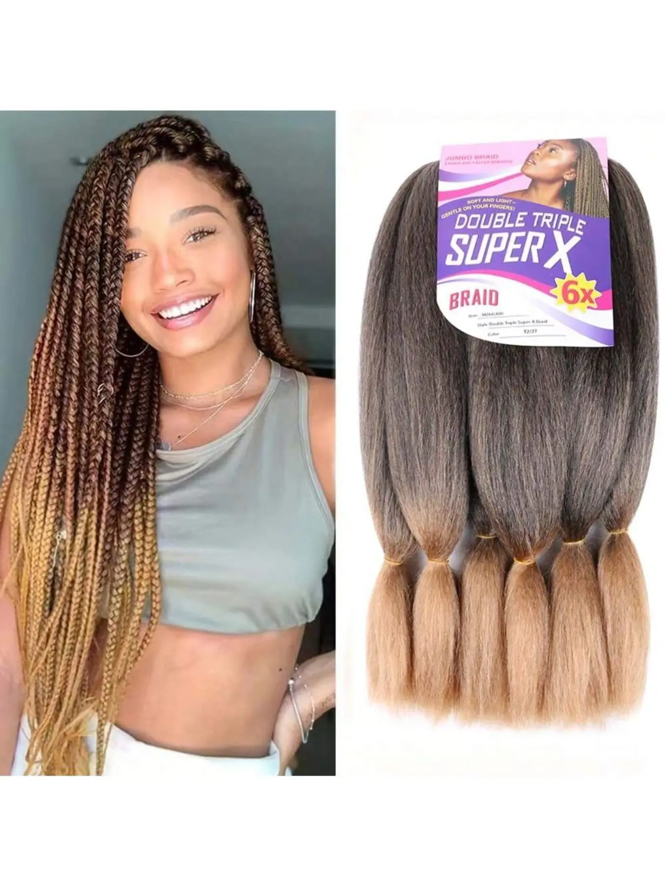 Pre Stretched Braiding Hair Extensions Synthetic Hair 26inch 6packs, Straight Yaki Texture, Hot Water Setting, Professional Hair Braids for All Seasons