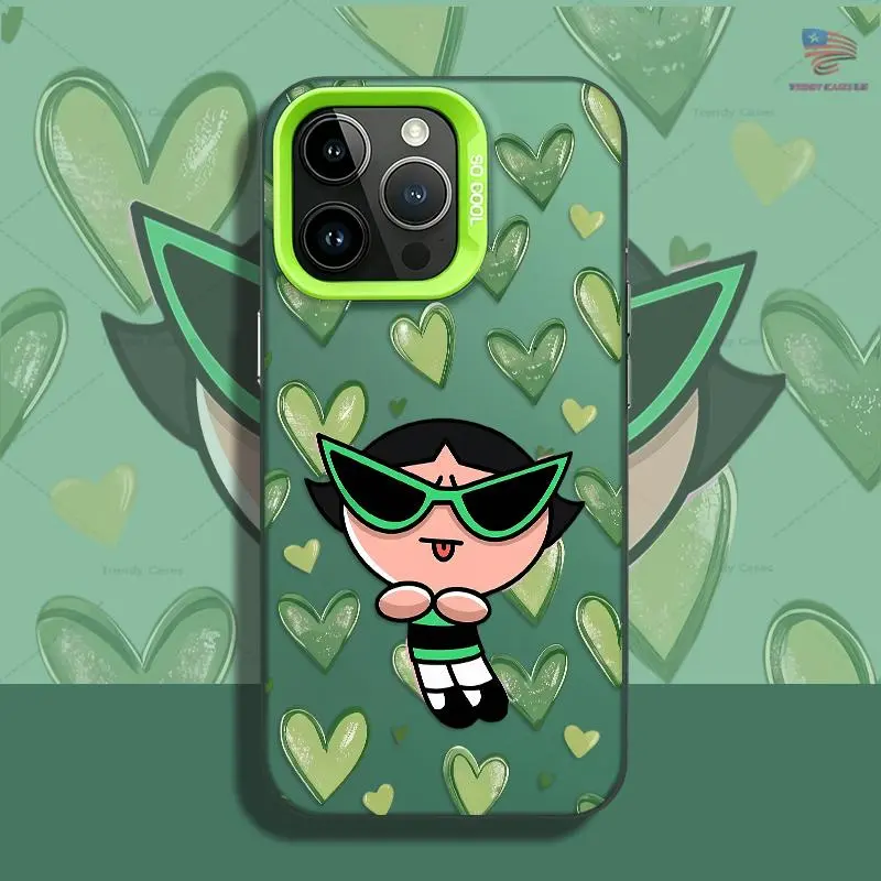 Cool Green Heart Girl Phone Case for iPhone 17 AIR 17 PRO 16 PRO 15  PRO MAX  14 PLUS 13 PRO 12 11 PRO XS MAX X XR Samsung Galaxy S25 Ultra S24 S23 S22 Plus  series(anti-drop hard shell) shockproof mobilephone protective cover