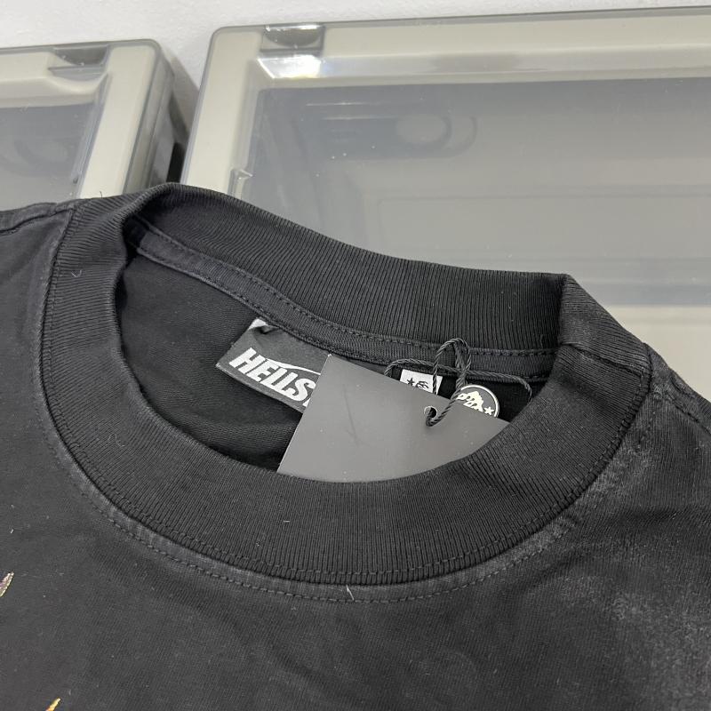 Tshirt Flame Skull Print Cotton Heavyweight Loose Fit American Streetwear Casual Daily Wear Party For Men Women Unisex Trendy Fashion Top