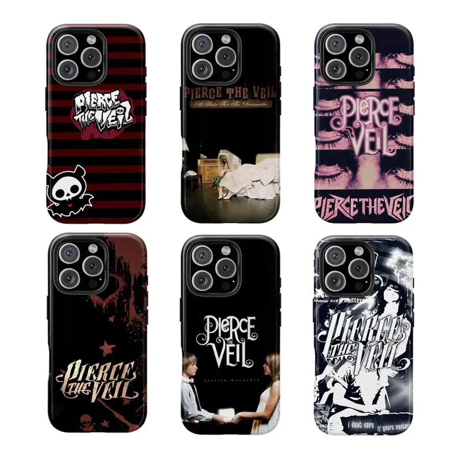 Pierce The Veil Selfish Machines Phone Case - Durable Shell Phone Accessory, Full-Wrap Print, Easy Cleaning, Glossy Finish, Compatible with iPhone 11-17 Pro Max/Plus & Samsung Galaxy S23-25