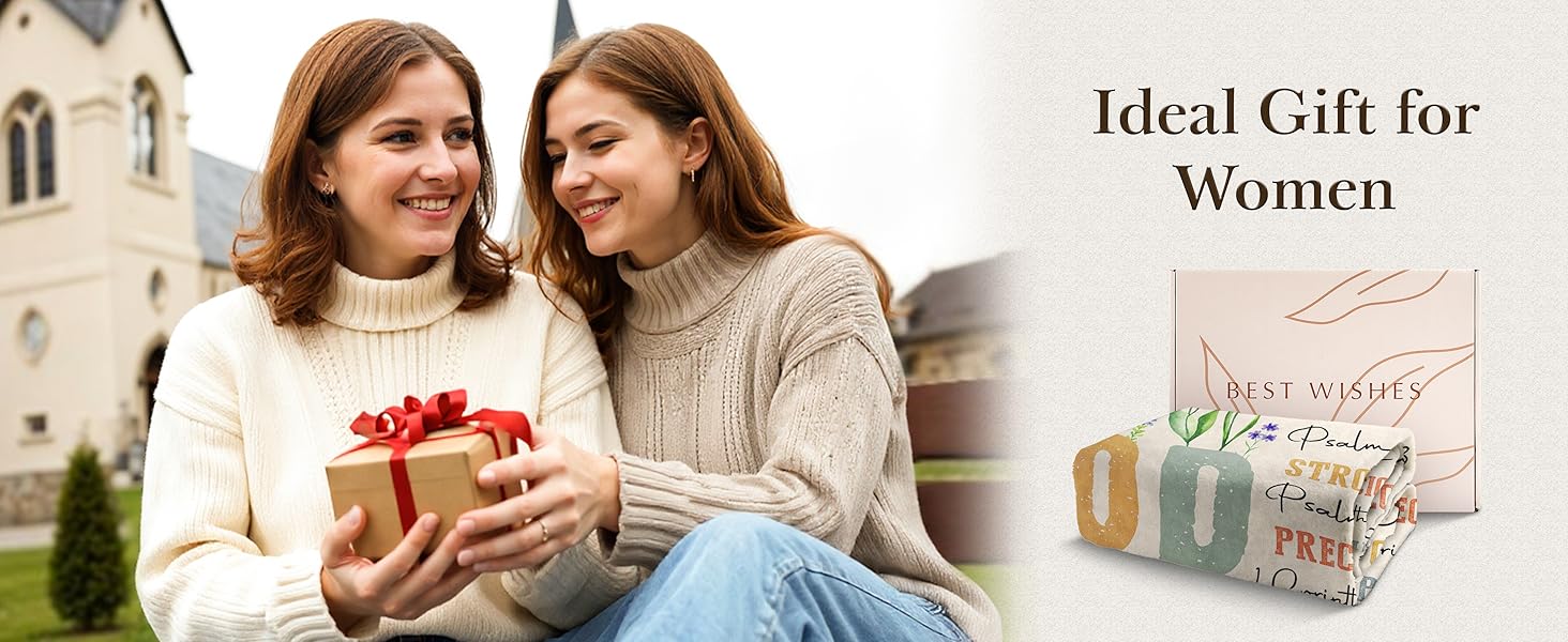 Christian Gifts for Women Birthday - Inspirational Floral Throw, Religious Birthday Gift for Women, Christian Blanket for Mom Sister Friend Girl, Baptism Confirmation Spiritual Gift for Her