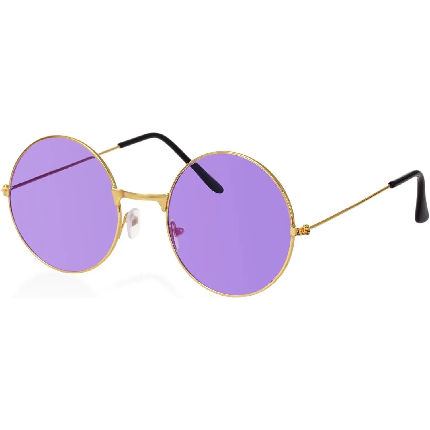 Round Hippie Glasses, 60s 70s Colored Circle Sunglasses for Women Men Disco Party Costume Accessories