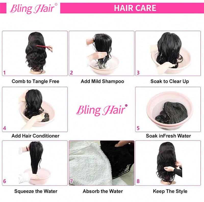 Bling Hair 13x4 13x6 HD Transparent Lace Wig Deep Wave Brazilian Human Hair Lace Frontal Wig for Women Curly Pre Plucked 36 38 Inch 180% Density Natural Hairline