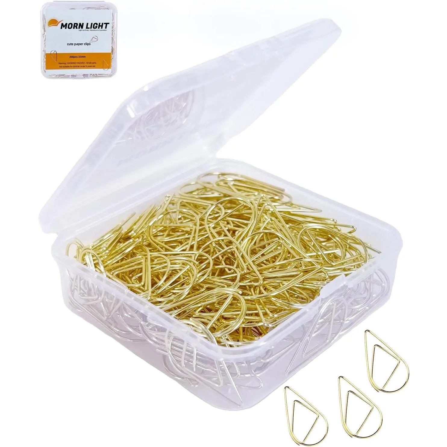 200 count  Teardrop-Shaped Paper Clips,1inch | Cute,Rust-Resistant, Mirror Polished, 3X  Grip, Office & School Supplies, Wedding Crafts, Scrapbooking Bookmarks