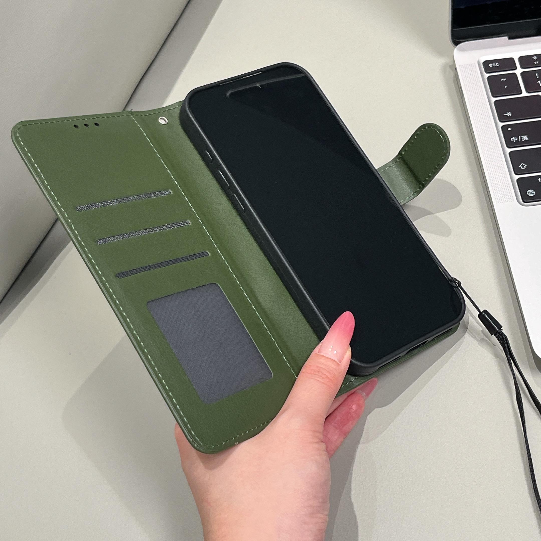 Luxury Leather Flip Wallet Case for Men, Kickstand Card Holder, Shockproof Folio Cover for iPhone 17 Pro Max 16 Pro Max 15 14 13 12 11