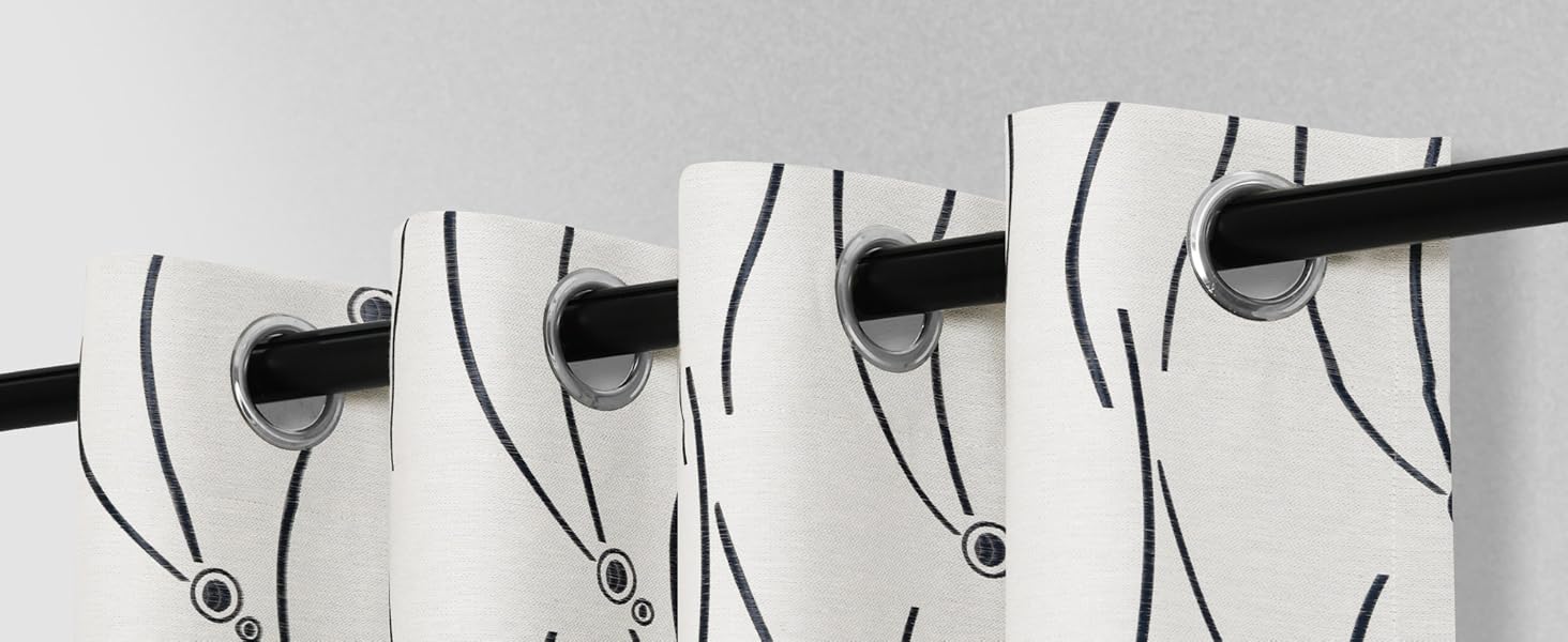 Curtains 72 inch Length 2 Panel Set Grommet Linen Curtain for Living Room Light Reducing Drapes Cream Farmhouse Draperies Textured Window Curtains Black Pattern Curtains 72 inch Length 2 Panel Set Grommet Linen Curtain for Living Room Light Reducing Drapes Cream Farmhouse Draperies Textured Window Curtains Black Pattern