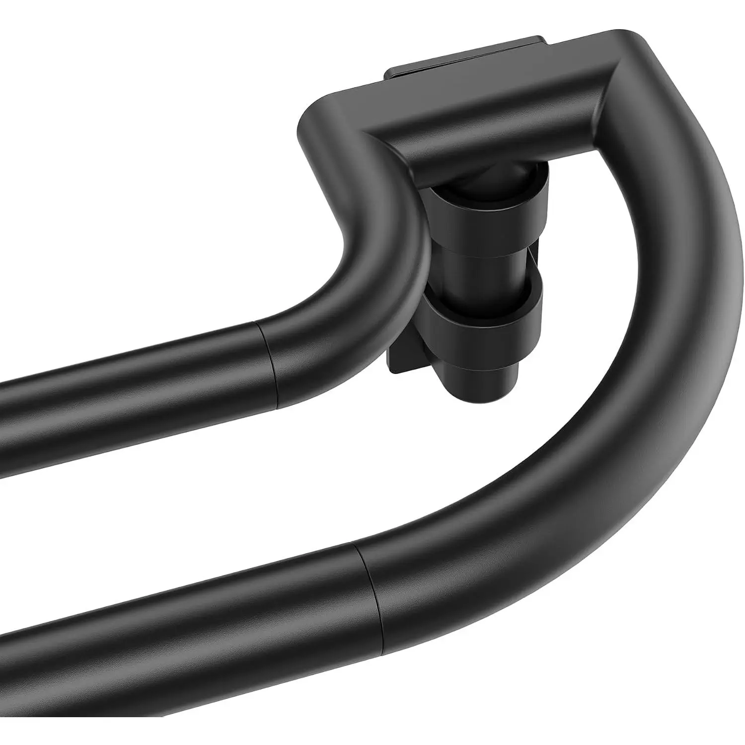 Double Curtain Rod,Blackout Wrap-Around Curtain Rods for Windows 48 to 84 Inch,Adjustable from 32 to 86 Inch for Room Darkening Curtains, Matte Black