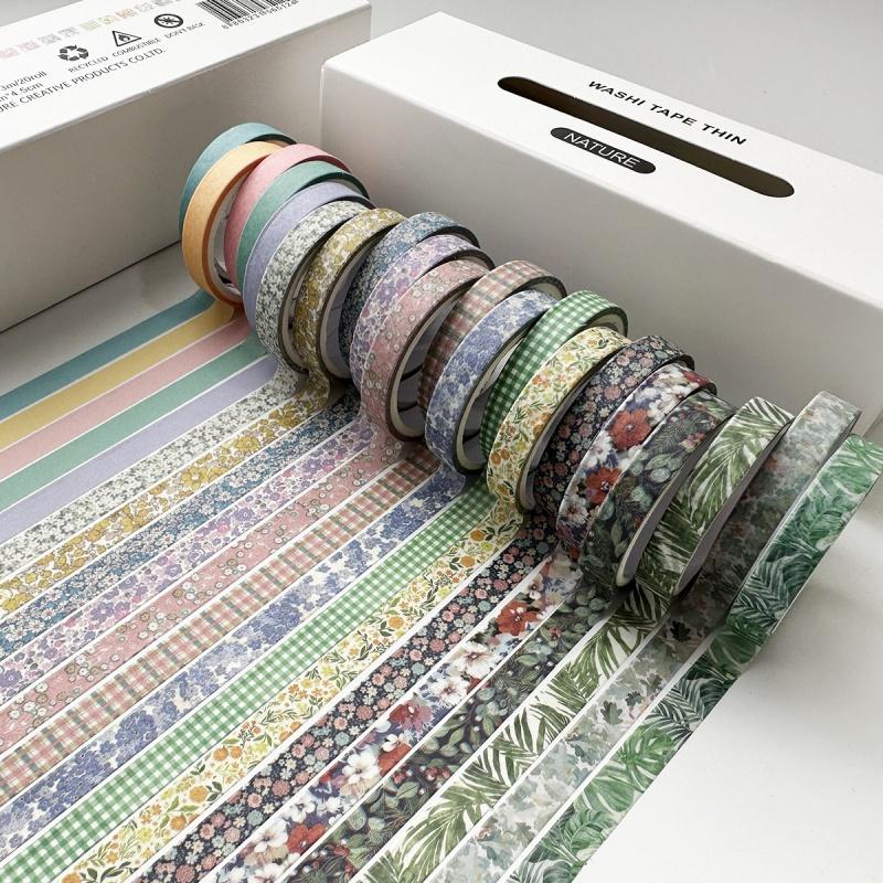 DIY Washi Tape Set, Crafting Kit, 20 Rolls/box Retro Washi Tape, Creative Decorative Tape for Scrapbooking, Scrapbooking Ephemera, Scrapbooking Tool, Journaling, Gift Wrapping
