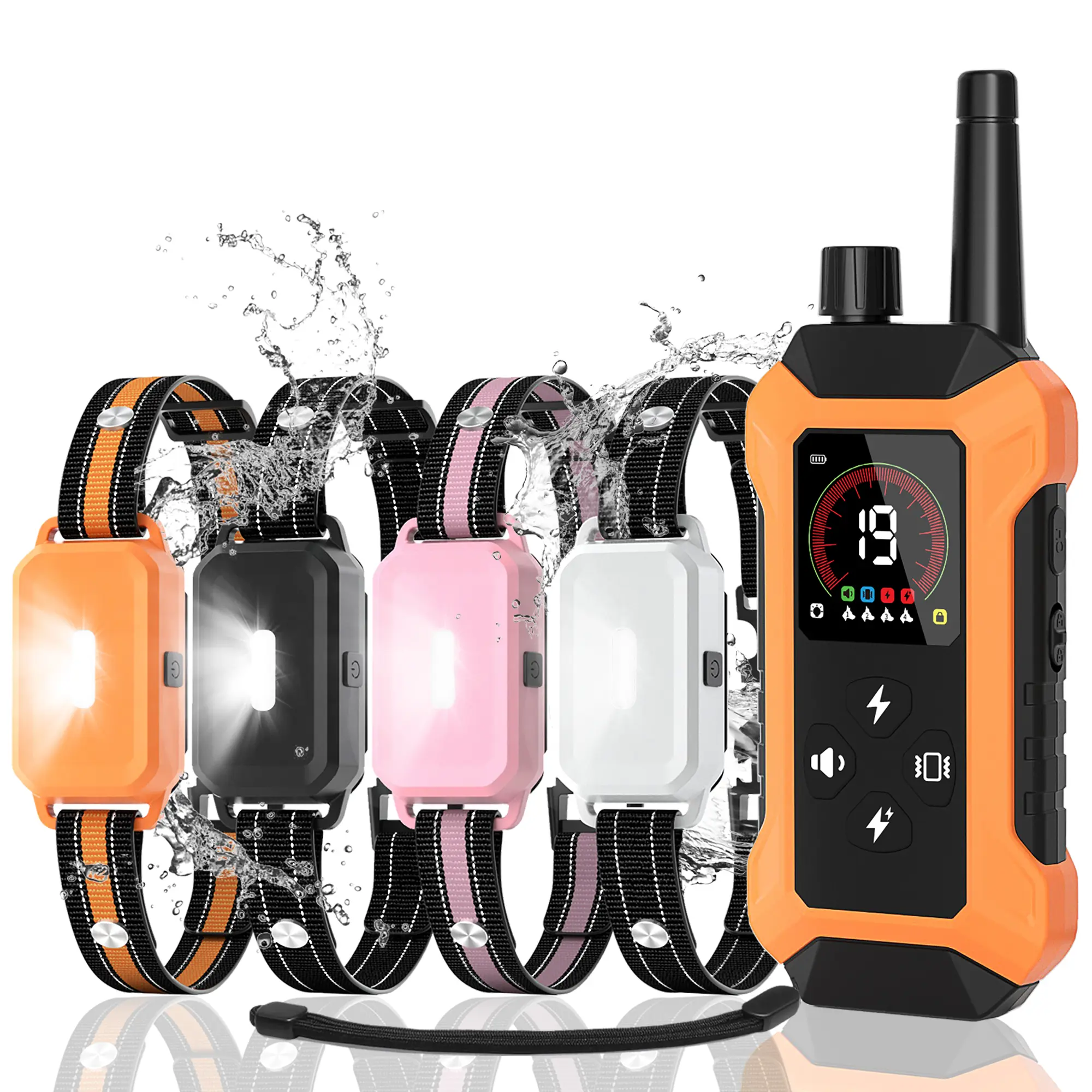 4-Pack Remote Control Dog Training Collars with Light - 5-150Lbs, 4400FT Waterproof, 5 Modes, Rechargeable Electric Collars for Small, Medium, Large Dogs