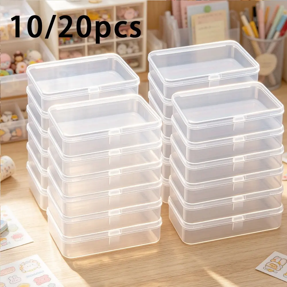 10/20pcs Transparent Plastic Storage Boxes with Secure Snap Lid, Ideal for Jewelry, Beads, Tools, Art Supplies, Sewing, Office Organization