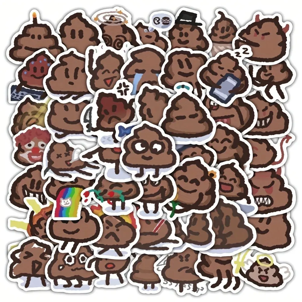Funny Poop Stickers Set, 5 Packs X 60pcs Each, Total 300pcs, Creative Handmade Decorative Stickers, Fun & Unique Design