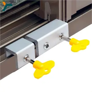 Aluminum Alloy Sliding Window Locks with Key, Durable, Key Operated, Anti-Theft Sash Stopper, Child & Pet Safety, Non-Punch Window Lock, Door Security Tool