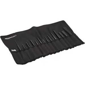 16-Piece Chrome Vanadium Steel Punch and Chisel Set with Storage Pouch, Cold Chisel, Pin Punch, Center Punch