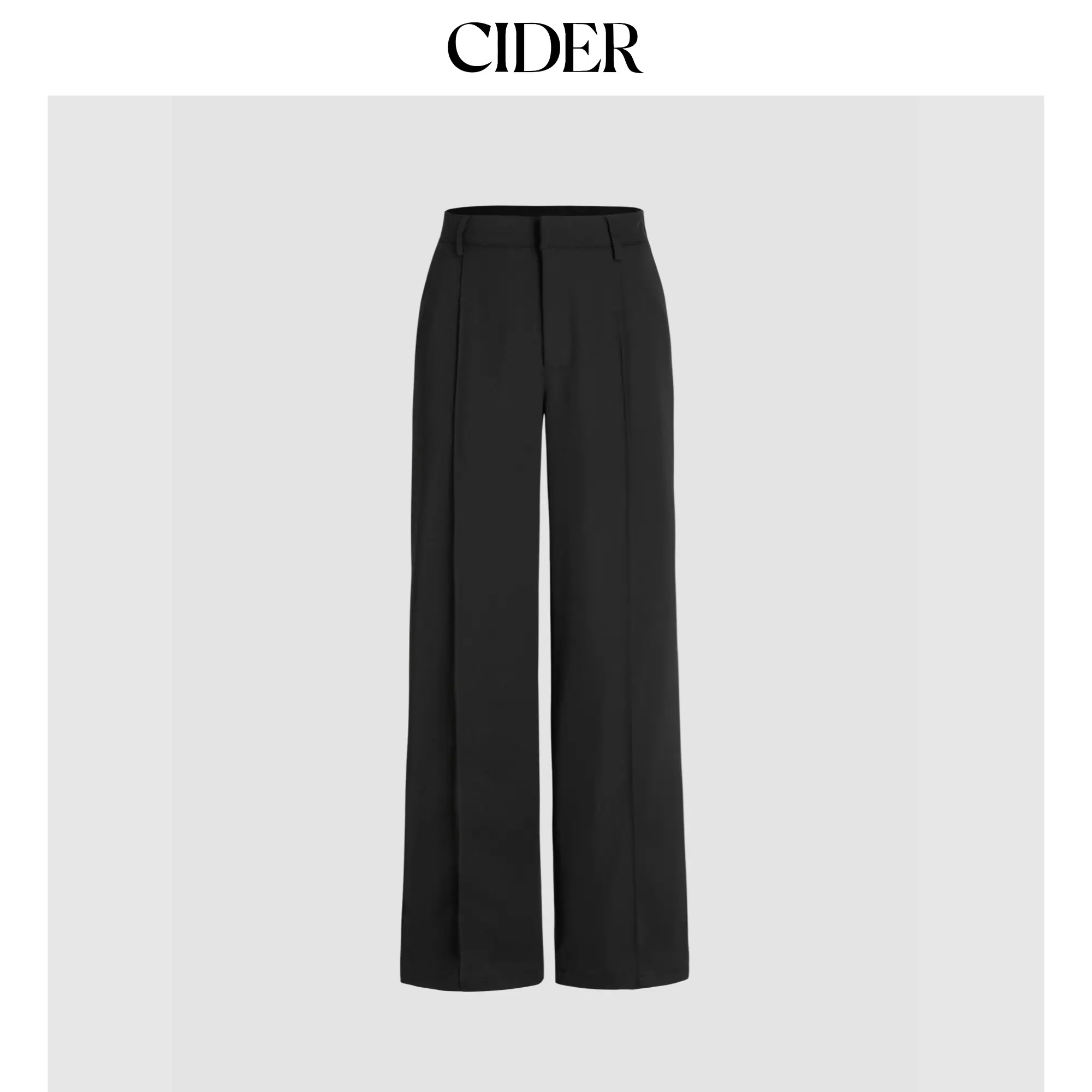 Cider [3 colors, size 2-26] Mid Waist Pleated Straight Leg Trousers SohoChic