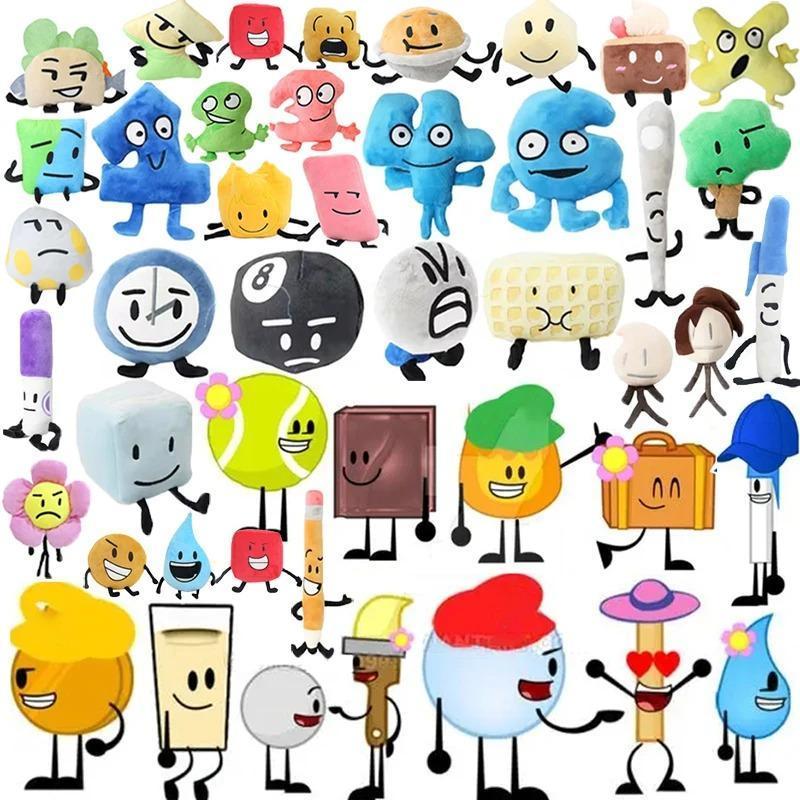 BFDI Plush Toy Battle for Dream Island Stuffed Doll Leafy Firey Flower Waterdrop Bubble Animal Plant Plushie Pillows Kids Gifts