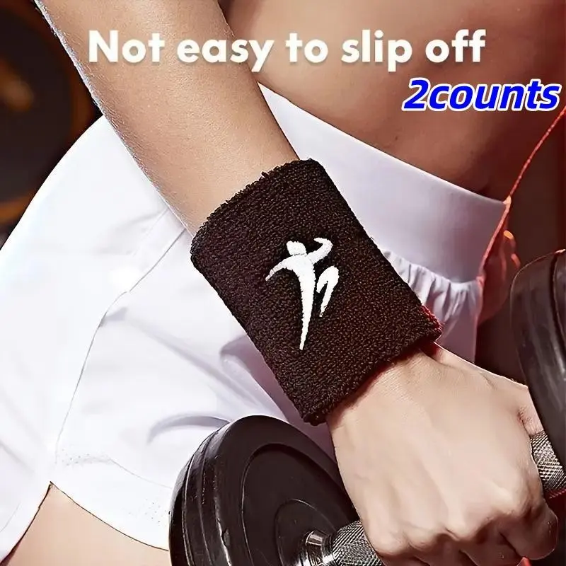 2-Pack Outdoor Sports Sweat Wristbands, Breathable and Soft High-Elasticity, Ideal for Gym, Running, Tennis, Badminton, Cycling, Unisex