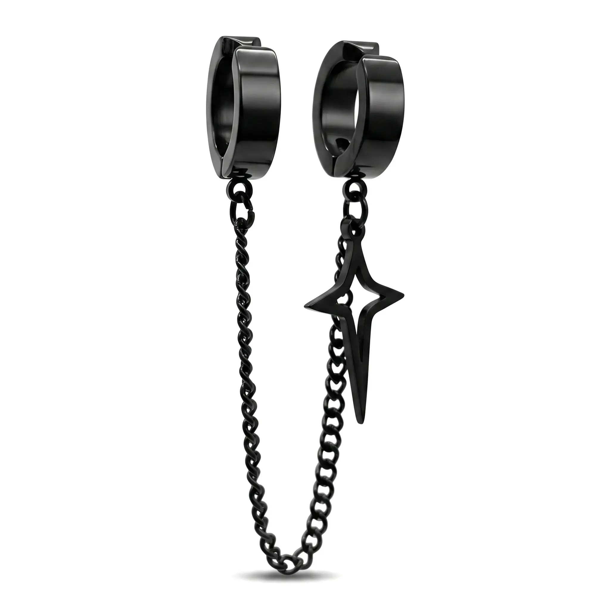 Unisex No Piercing Magnetic Clip Hoop Earrings - Heavy-Duty Stainless Steel, Punk Drop Style, Everyday Wear, Punk Grunge Look, Party Gift for Adults