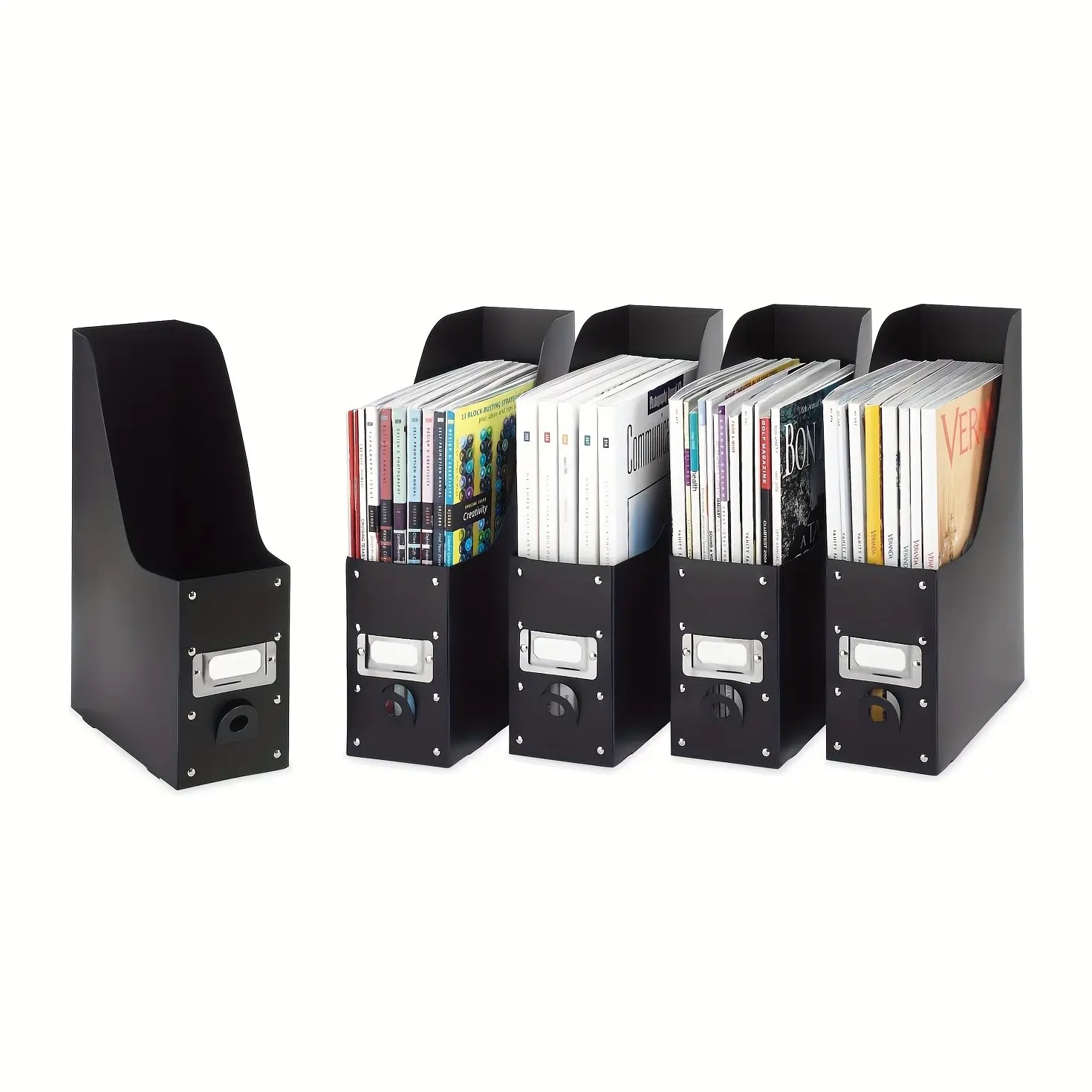 Set of 5 Plastic Magazine Holders for Versatile Storage of Magazines, Documents, Books, And Additional Items, Ideal for Organizing at Home, in The Office, Or in Classrooms