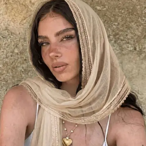 1pc Women's Elegant Solid Color Square Lace Headscarf, Multifunctional Scarf, Shawl, Hair Accessory, Summer Fashion, Travel, Vacation, Wedding Shawl, Fashion Hair Scarves