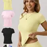 【Black Friday】Women's Short-Sleeve Workout Tops, High-Stretch Slim-Fit Yoga Tee, Breathable Quick-Dry Fitness Shirt for Gym, Running & Casual Daily Wear
