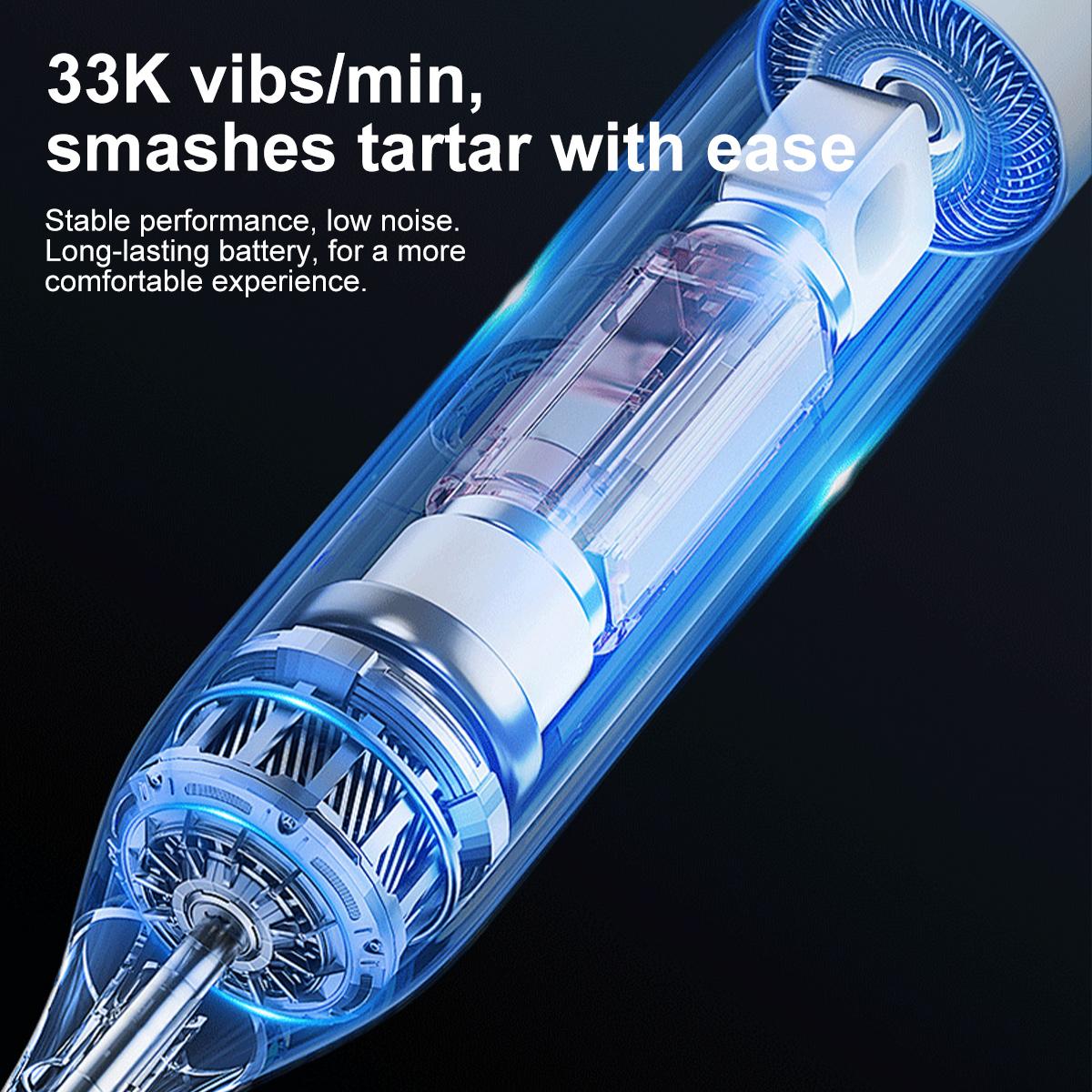 2 in 1 Sonic Electric Waterproof Tartar Remover Toothbrush with Replacements USB Rechargeable Home Travel Electric Toothbrush for Adults and Kids