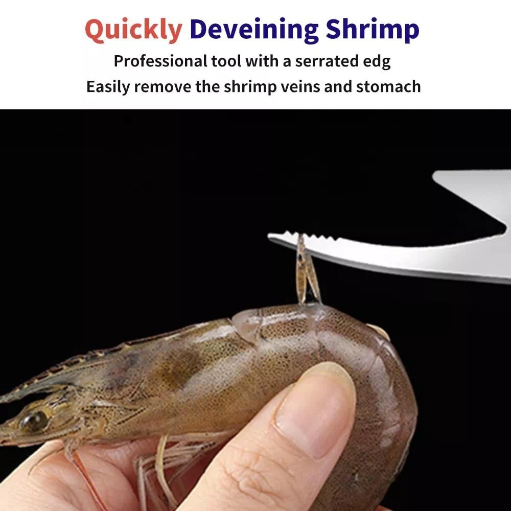 2-PCS Stainless steel shrimp line knife clean intestines dissect fish belly remove small tools open back tip peeling
