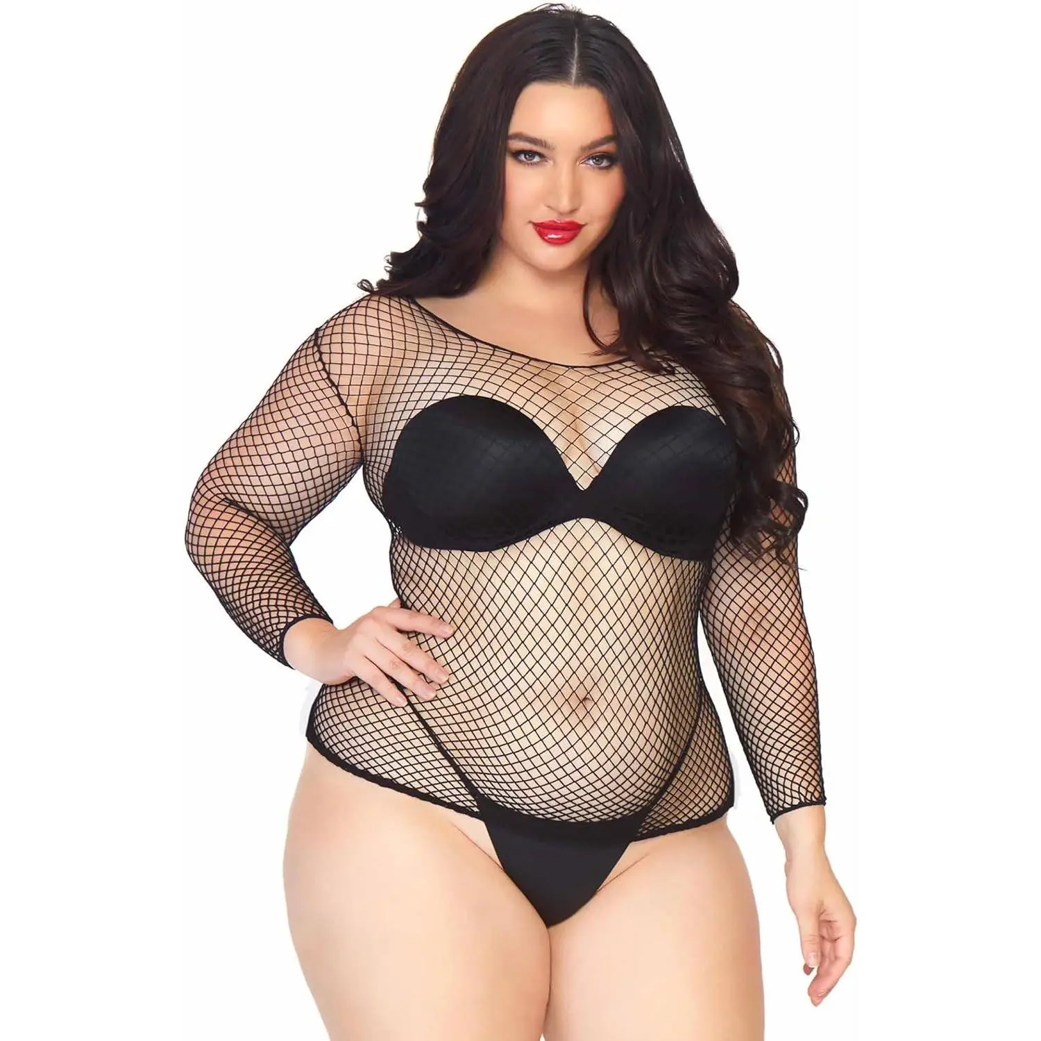 Women's Wardrobe Leg Avenue Women's Long Sleeved Industrial Fishnet Shirt