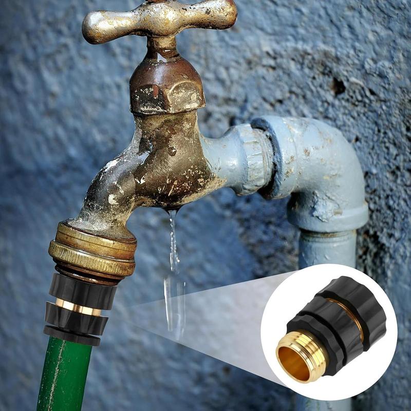 Garden Hose Quick Connector, 3/4 Inch Male and Female Garden Hose Fitting Quick Connector Rubber Washers Leak Proof Durable Aluminum, 6 Set