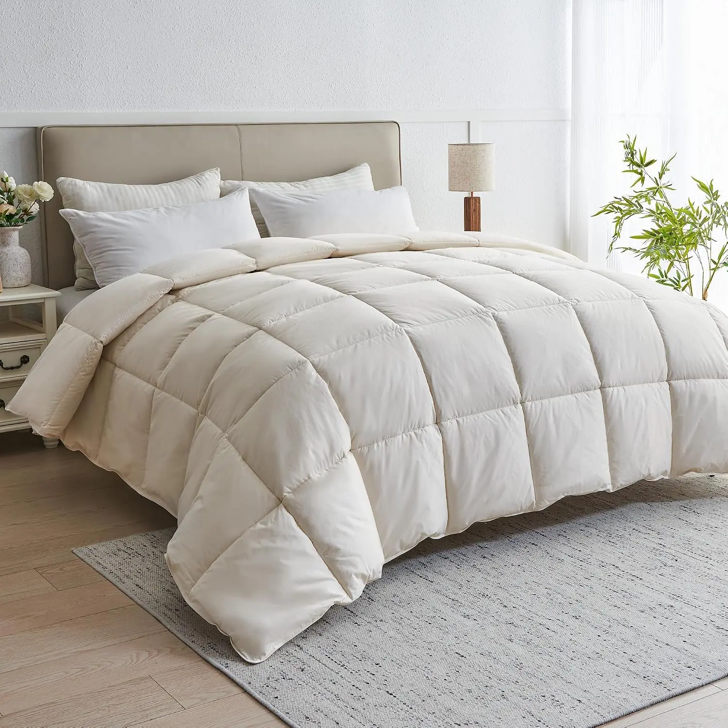 ® Goose  Down Fiber Comforter,    Cover   Duvet Insert, Breathable  Warmth Hotel Luxury Bedding Comforter (,68"x90")