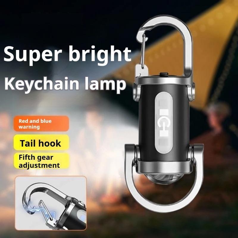 Multifunctional Keychain Flashlight, 1 Count Portable Waterproof Car Keychain Light with COB Side Light, Rechargeable Flashlight with 6 Lighting Modes