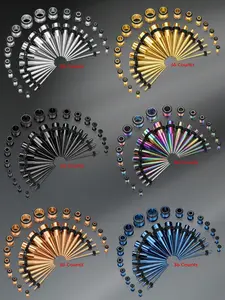 14g-00g 36 Pcs Ear Gauges Stretching Kit, Tapers Plugs Eyelets, Implant Grade Steel, Stainless Steel Earrings, Body Jewelry Set, Piercing Taper Tool