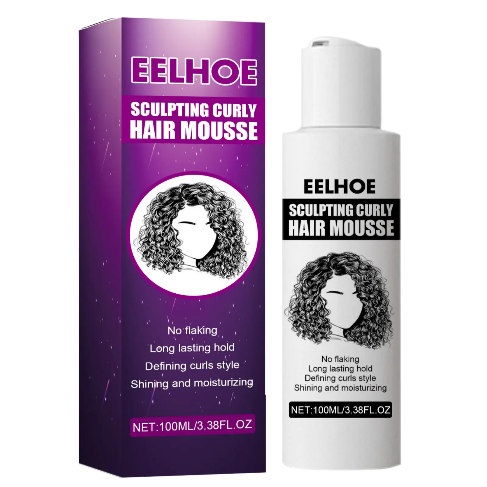 EELHOE Curly Hair Styling Elastin, Curly Hair Moisturizing And Fluffing Hair Styling Elastin