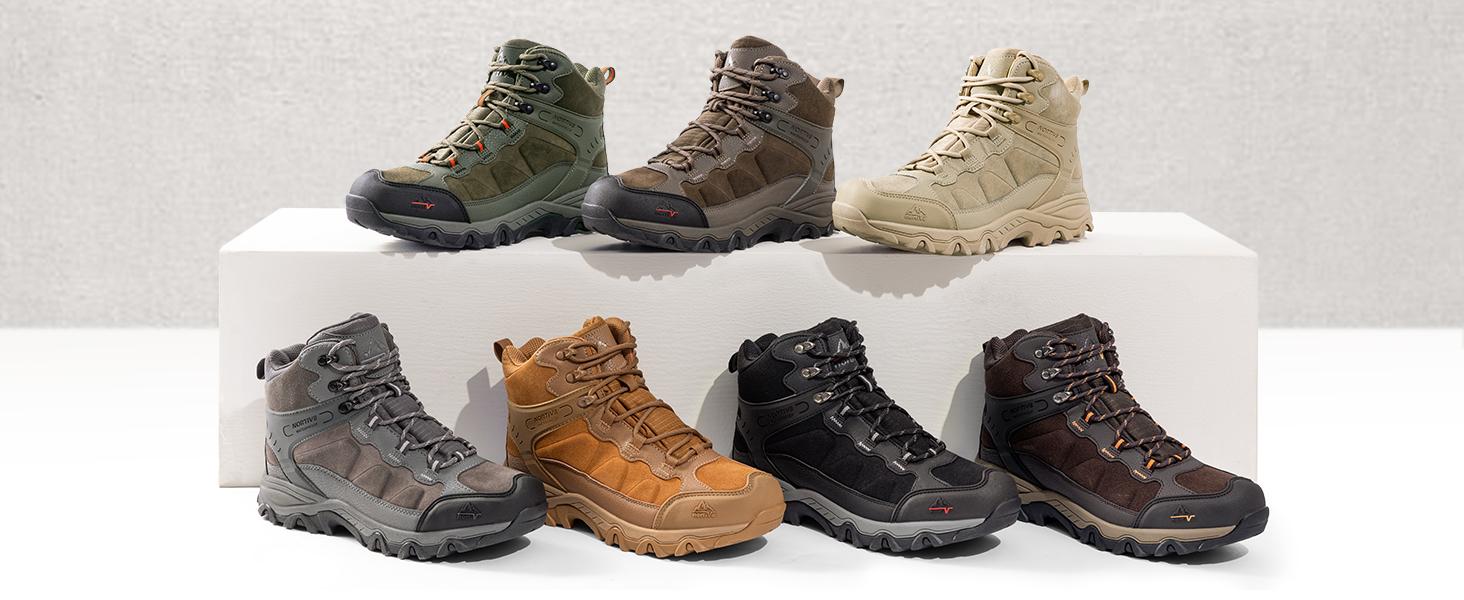 NORTIV 8 Men's Waterproof Hiking Boots Outdoor Mid Trekking Backpacking Mountaineering Shoes Adventure Camping Footwear NORTIV 8 Men's Waterproof Hiking Boots Outdoor Mid Trekking Backpacking Mountaineering Shoes Adventure Camping Footwear