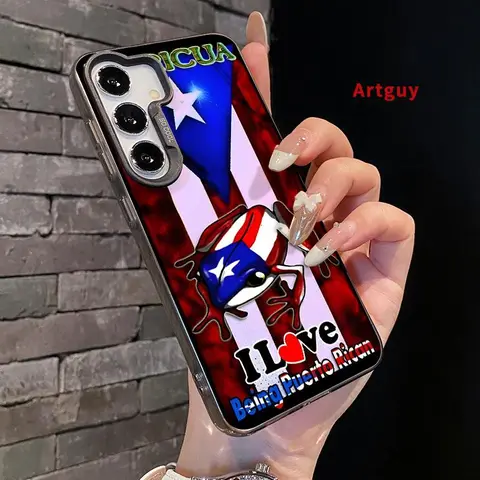 Durable Phone Case Casing for Samsung Galaxy S22+ S23 Ultra S24 Plus S25 Ultra, Puerto Rico Frog Tribute Pattern, Full Body Protector Phone Accessory, Anti-Scratch PC Cellphone Accessories, Silicone