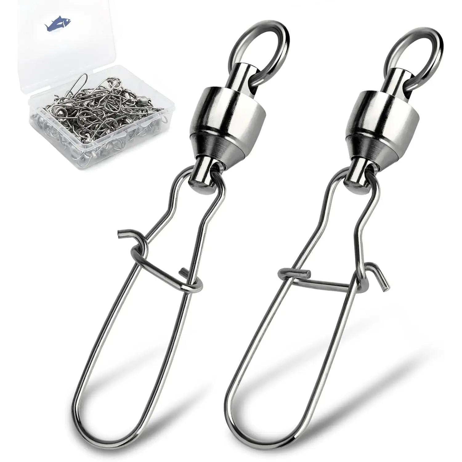 Ball Bearing Snap Swivels, Duo Lock Barrel Swivels for Fishing | 30 count Stainless Steel Smooth Rotation Speed Clips Swivels Fishing Tackle for Lures Freshwater Saltwater 0#-10#
