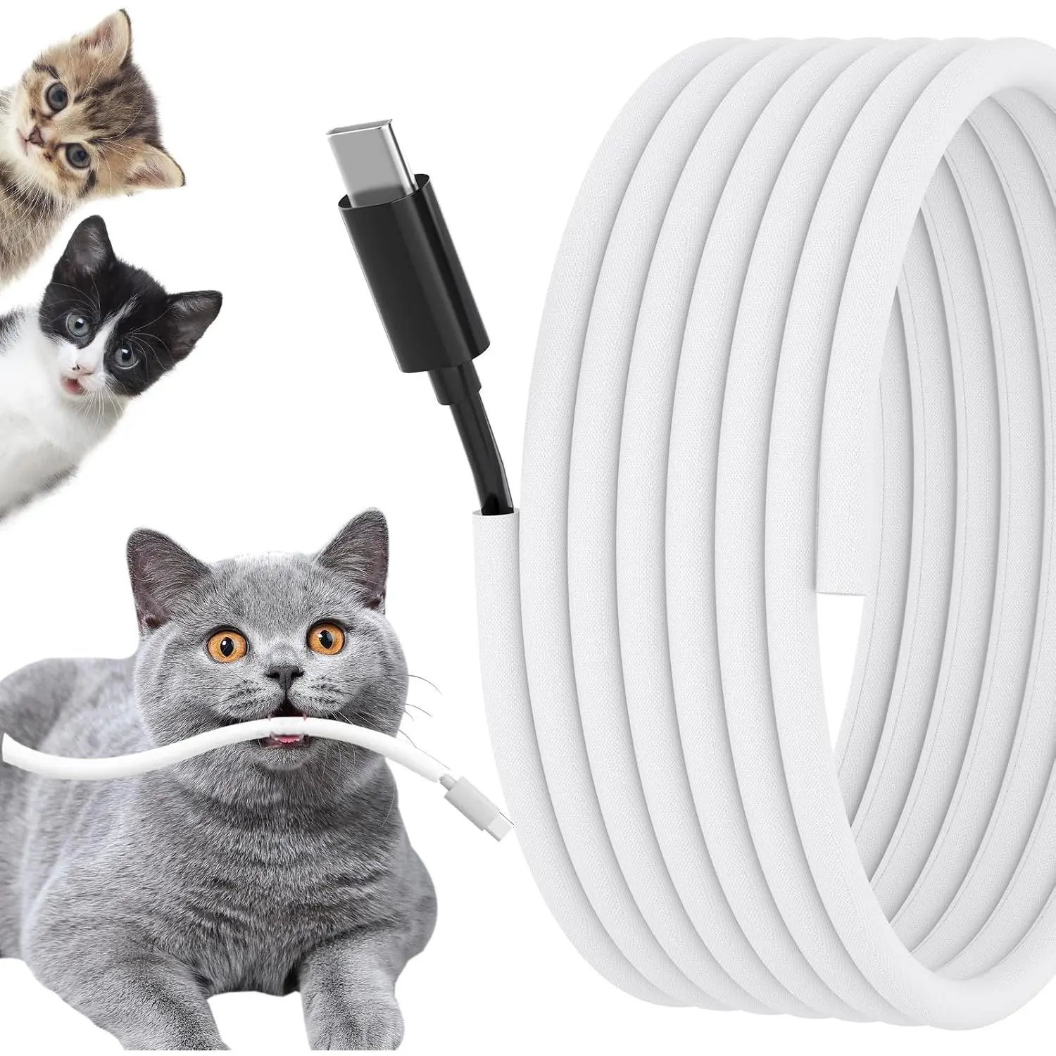 Cord Protectors from Pets No , 1/4 inch 10ft Wire Protector Cord Covers for Pets, Flexible  Sleeve Cord Management for TV//Electric Wires/Phone  Cables, White