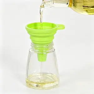 2pcs Foldable Silicone Funnel - Collapsible Kitchen Gadget for Liquid, Drink Filling Bottles & Daily Cooking, Space-Saving Home Kitchen Essential Supplies