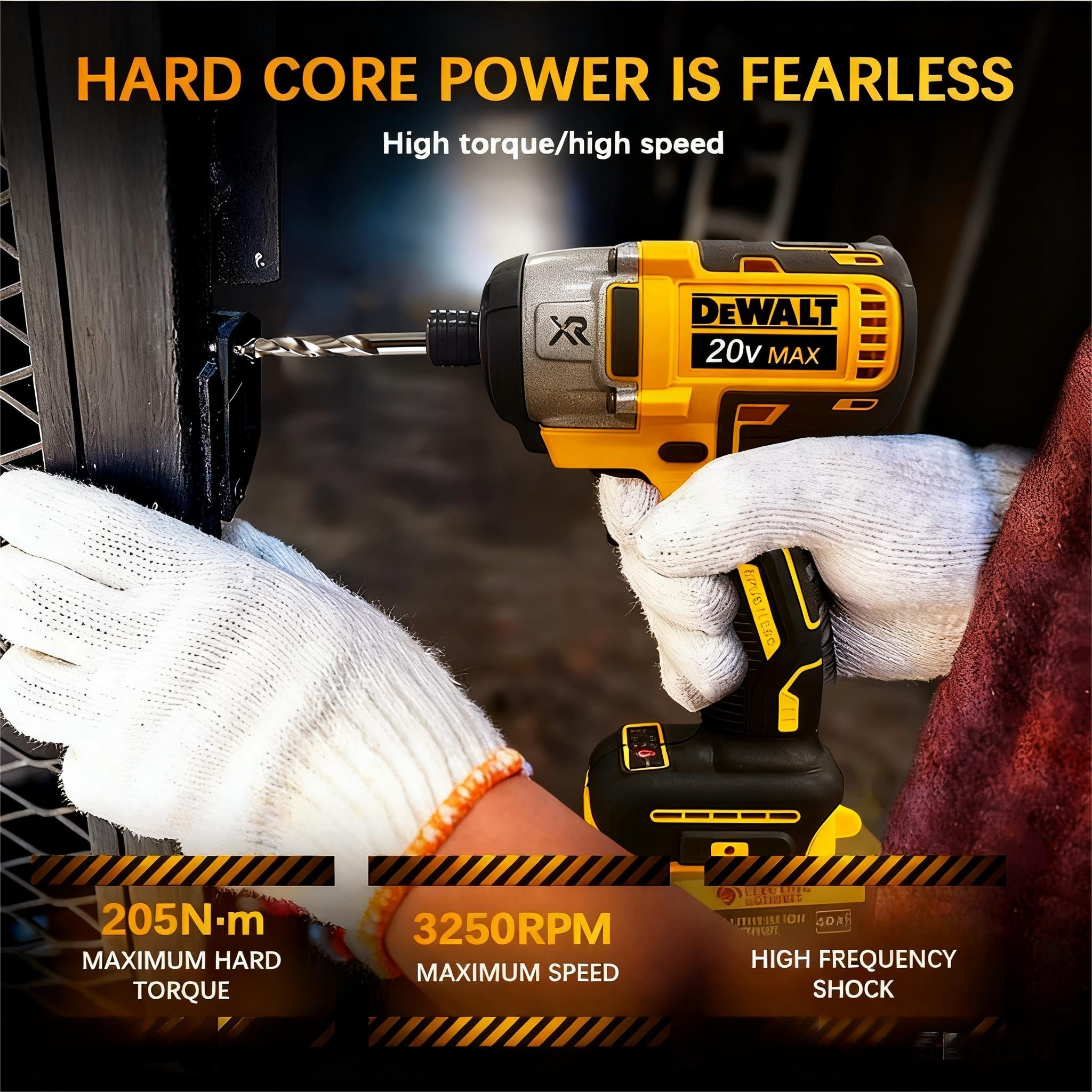 Dewalt DCF887 Brushless Impact Drill 20V 205N·m Cordless Screwdriver with Original Dewalt Battery for Professionals & DIY Enthusiasts