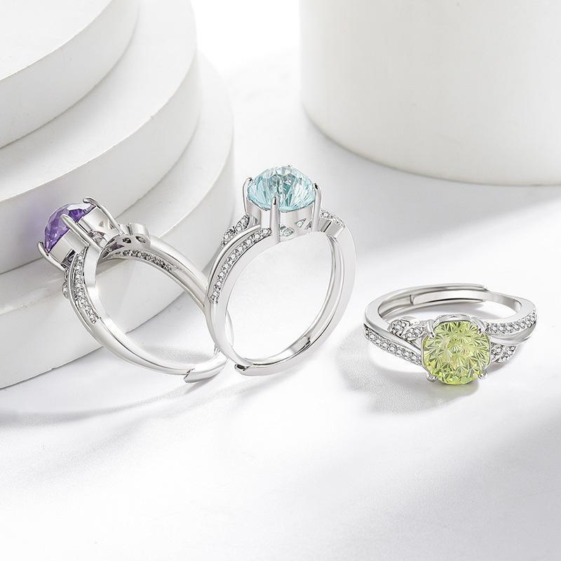 Intertwined Twisted Band Statement Ring Floral/Vine-inspired Hidden Overlap Adjustable Band (US 5-10), Spring Jewelry Sparkling Bypass Promise Ring, Cute Aesthetic Gift for Women