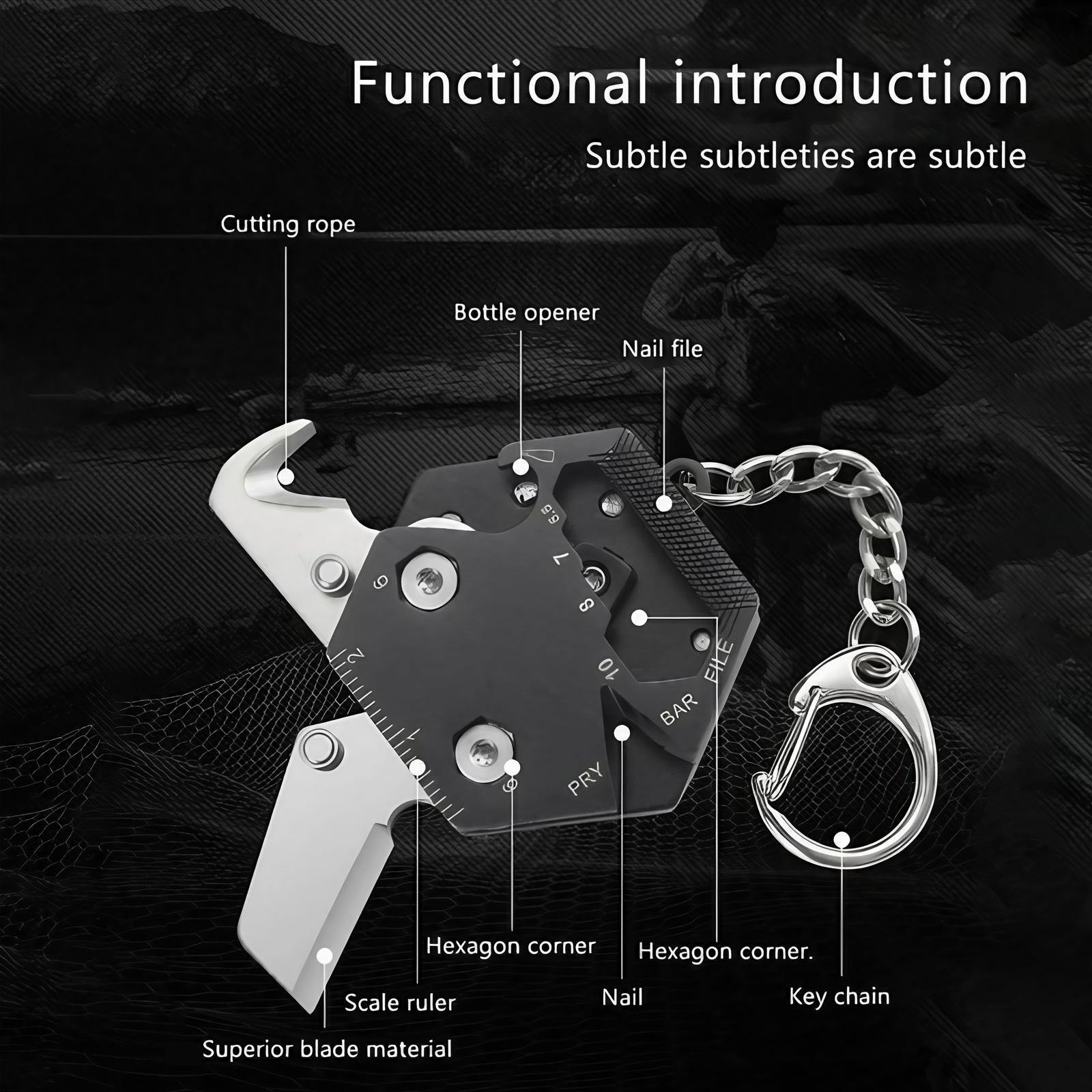 Multifunctional Mini Portable Folding Tool, Hexagonal Detachable Wrench Tool, Small Pocket Keychain, Outdoor Survival Hardware Tool, Portable Hand Tool