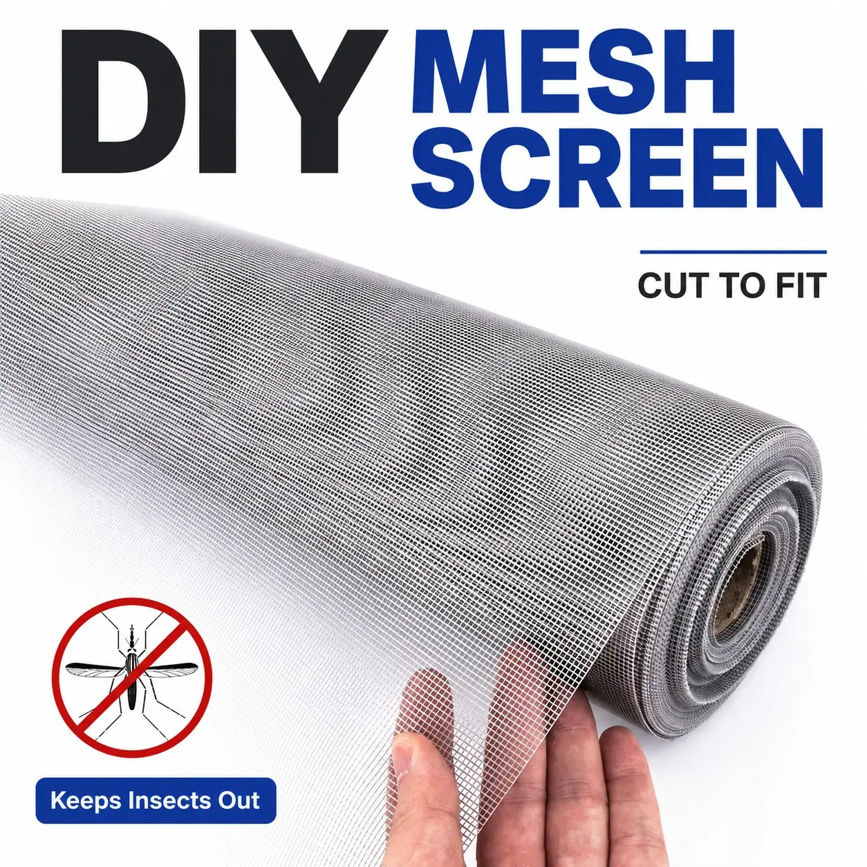 DIY Multipurpose Screen Mesh, Trimmable Insect Screen for Doors and Windows, Suitable for Patio and Porch