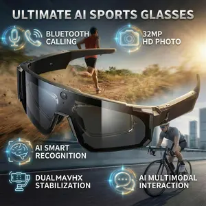 Ai Smart Glasses with Camera, 4K Video Recording, Polarized Sports Sunglasses, 3D Surround Sound, Ai Chat Call, Men's Goggles