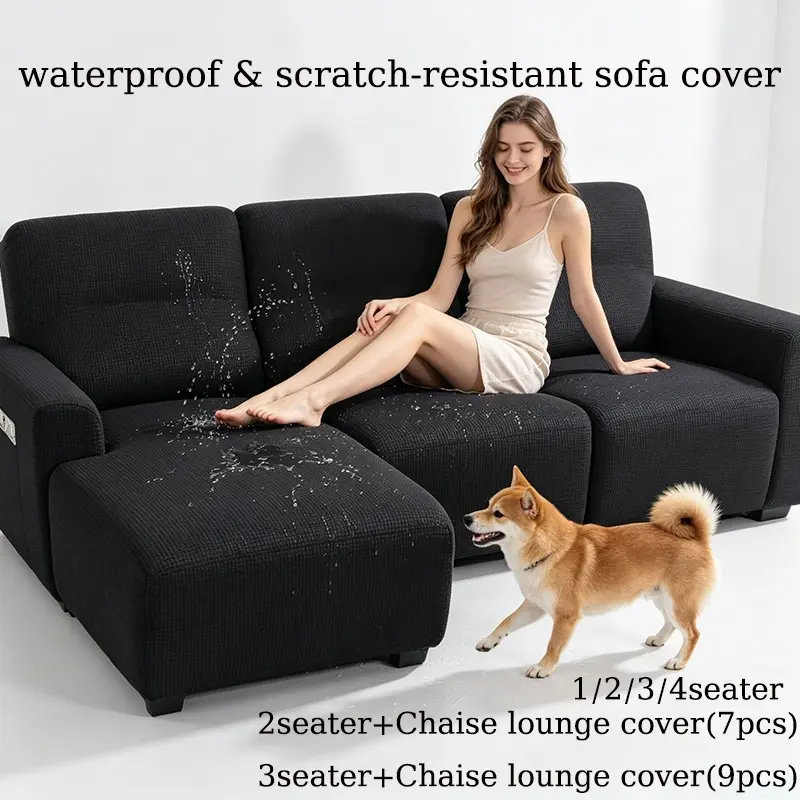 Scratch Resistant Sofa Cover Set Budget Friendly Home Decor Protects Furniture from Pets Kids and Spills
