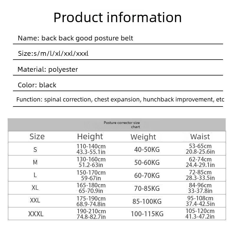 Unisex Posture Corrector Belt for Men & Women, Adjustable Back Shoulder Support with Stable Support Plates, Upper Back Straightener for Posture Shaping & Daily Wear