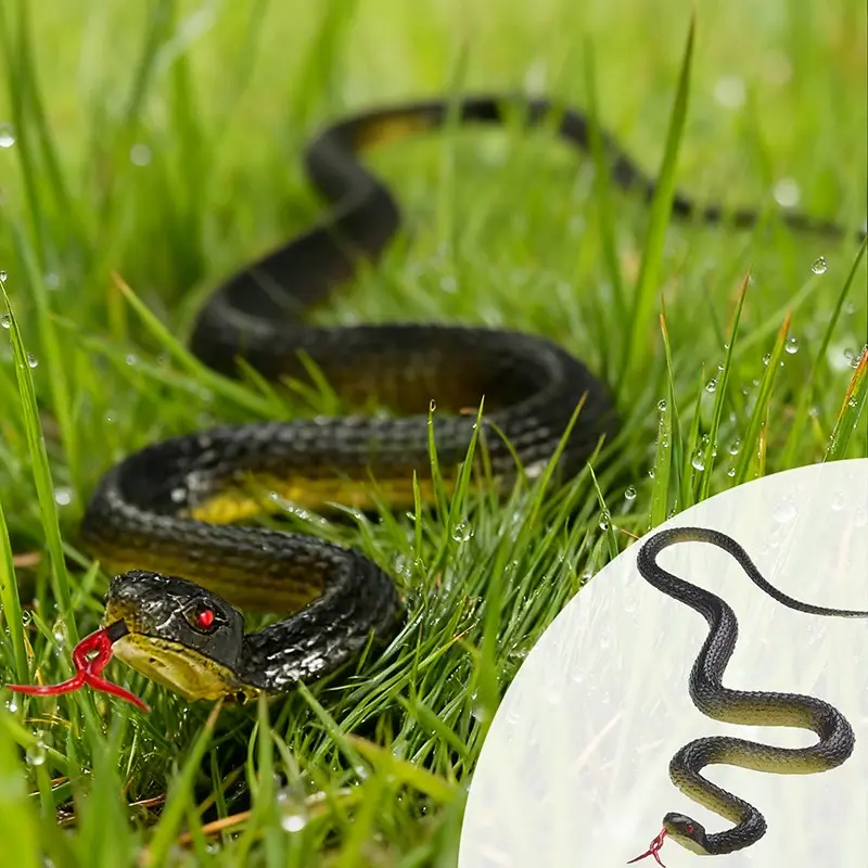 Realistic Artificial Toy Snake Prank Prop, Rubber Snake, Bird Repellent Artifact, Natural Theme Gift, April Fool's Day, Halloween Decoration, Garden Props, Prank Gifts
