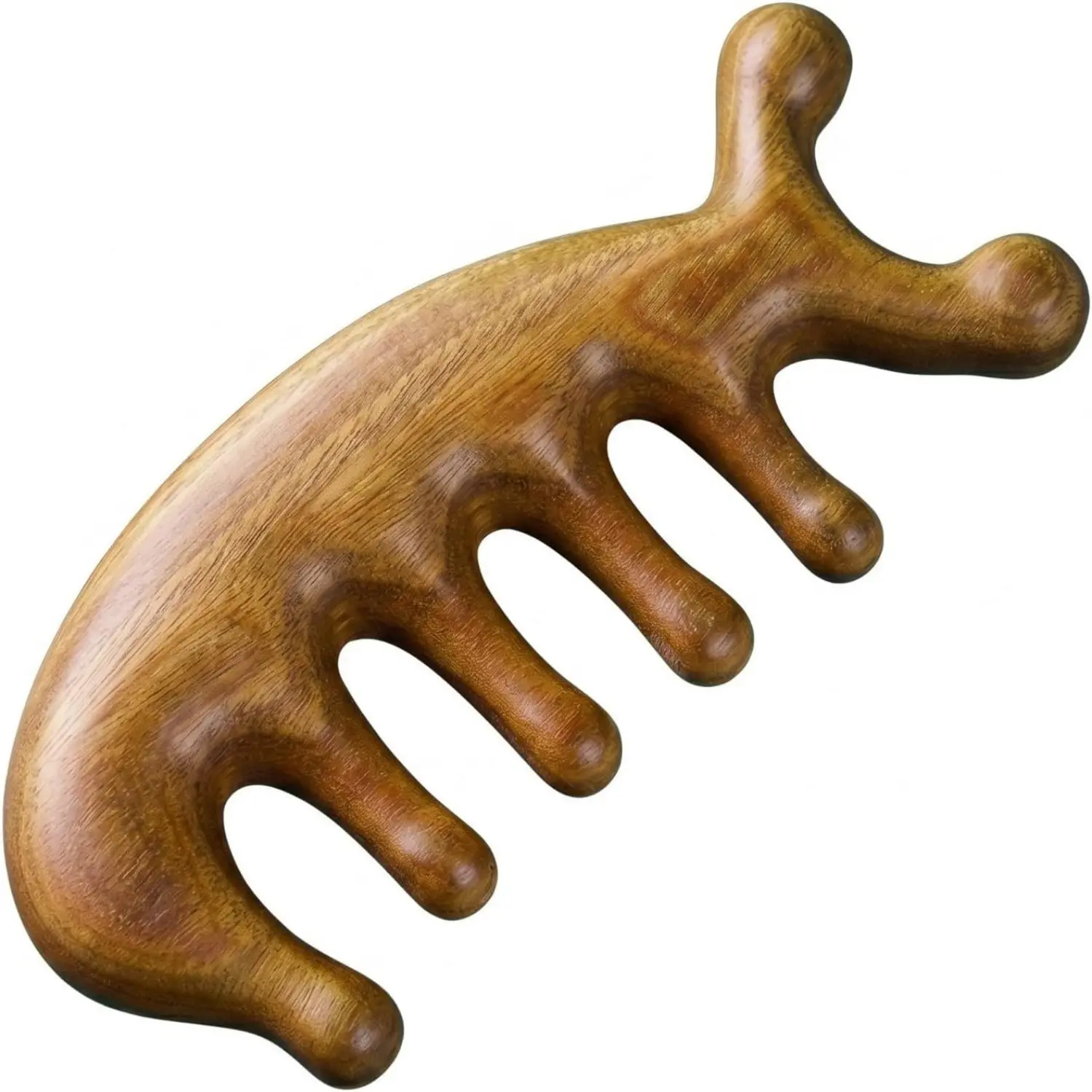 Sandalwood Scalp Massager, Dolphin-Shaped Manual Head Massager, Handheld Gentle Massage Tool for Scalp, Neck, Face, Portable Self Care Gift
